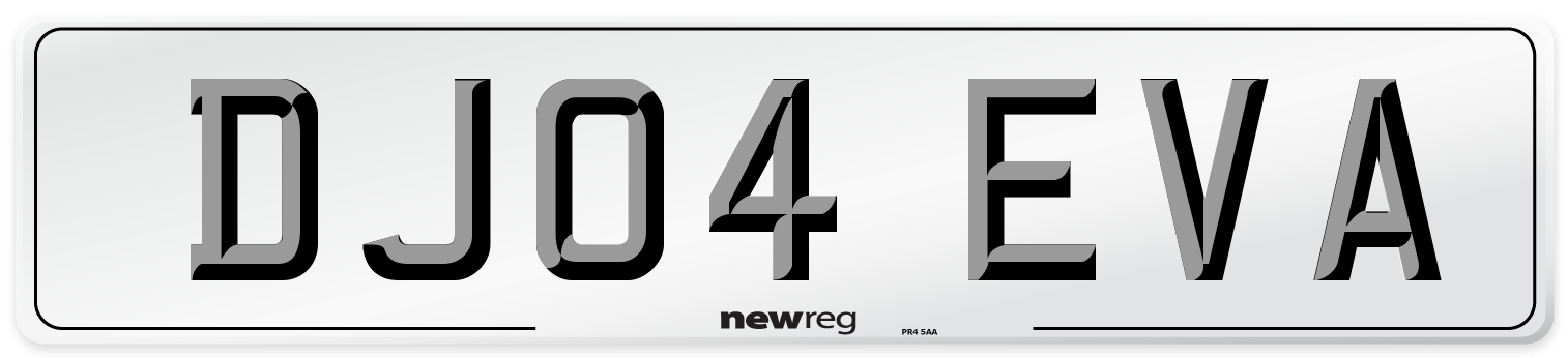 DJ04 EVA Number Plate from New Reg